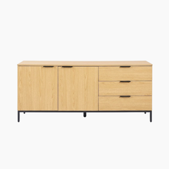 Tủ lưu trữ đa năng LANE HGF 2 cánh 3 hộc kéo, gỗ MDF, 150x40x80cm, TLT070