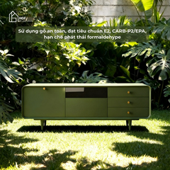 Tủ tivi HILMA HGF 2 cánh 3 hộc kéo, gỗ MDF phủ sơn 2K, 160/180/200x40x55cm, TTV070