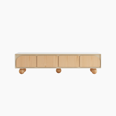 Tủ tivi BRUNA HGF 4 cánh bo cong, gỗ MDF phủ sơn 2K, 180x40x50cm, TTV036
