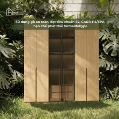 Tủ quần áo DAI HGF 6 cánh, gỗ MDF, 200x60x240cm, TQA006