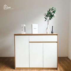 Tủ giày ZIKA HGF 3 cánh 1 hộc kéo, gỗ MDF, 100/120x40x100cm, TG003