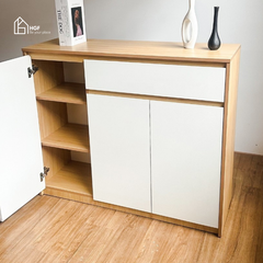 Tủ giày ZIKA HGF 3 cánh 1 hộc kéo, gỗ MDF, 100/120x40x100cm, TG003