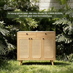Tủ giày ZENITH HGF 3 cánh 2 hộc kéo, gỗ MDF, 100x35x107cm, TG011
