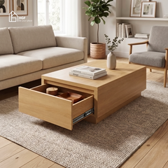 Bàn trà phòng khách DANA HGF 1 hộc kéo, gỗ MDF, 100x50x40cm, BT002