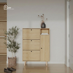 Tủ giày WEAN HGF 3 cánh lật, gỗ MDF, 90x30x120cm, TG008