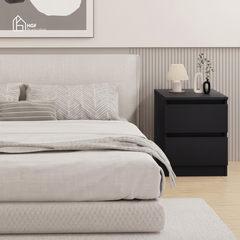 Tủ đầu giường MAL HGF 2 hộc kéo, gỗ MDF, 40x35x50cm, TDG001