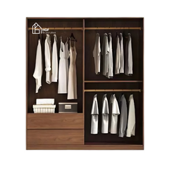 Tủ quần áo ZOE HGF cửa lùa, gỗ MDF, 160x60x200cm, TQA041