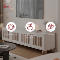Tủ tivi BRUNA HGF 4 cánh, gỗ MDF sơn 2K, 180x40x50cm, TTV037