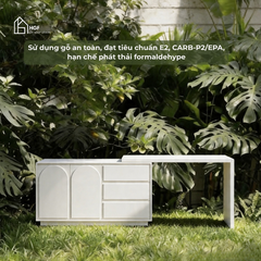 Bàn trang điểm ALY HGF 3 ngăn kéo 2 cánh bo cong, Gỗ MDF, 120x40x75cm, BTD004