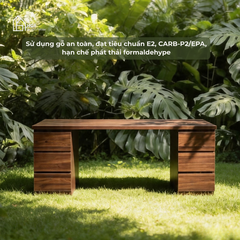 Bàn làm việc TIRA HGF 6 ngăn lưu trữ, gỗ MDF, 140/160/180/200x60x75cm, BLV002