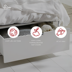 Giường ngủ DAMIEN HGF 3 hộc kéo, gỗ MDF, 1m2/1m4/1m6/1m8, GN005