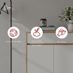 Tủ giày ZIKA HGF 2 cánh 1 hộc kéo, gỗ MDF, 60x35x100cm, TG016
