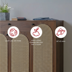 Tủ giày ZENITH HGF 3 cánh 1 hộc kéo, gỗ MDF, 120x35x107cm, TG010