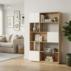 Kệ sách ZANE HGF 3 cánh mở, gỗ MDF, 110x32x173cm, KS008