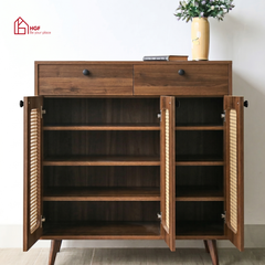 Tủ giày ZENITH HGF 3 cánh 2 hộc kéo, gỗ MDF, 100x35x107cm, TG011