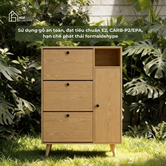 Tủ giày WEAN HGF 3 cánh lật, gỗ MDF, 90x30x120cm, TG008
