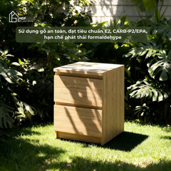 Tủ đầu giường MAL HGF 2 hộc kéo, gỗ MDF, 40x35x50cm, TDG001