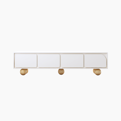 Tủ tivi BRUNA HGF 4 cánh bo cong, gỗ MDF phủ sơn 2K, 180x40x50cm, TTV028