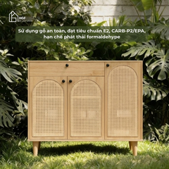 Tủ giày ZENITH HGF 3 cánh 1 hộc kéo, gỗ MDF, 120x35x107cm, TG010