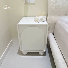 Tủ đầu giường BRUNA HGF 1 cánh vòm cung, gỗ MDF sơn 2K, 40x35x50cm, TDG007