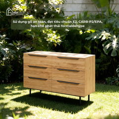 Tủ lưu trữ đa năng RIA HGF 6 hộc kéo, gỗ MDF, 140x45x82cm, TLT075