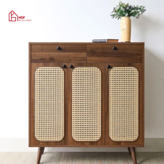 Tủ giày ZENITH HGF 3 cánh 2 hộc kéo, gỗ MDF, 100x35x107cm, TG011