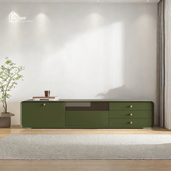 Tủ tivi HILMA HGF 2 cánh 3 hộc kéo, gỗ MDF sơn 2K, 160/180/200x40x45cm, TTV069