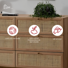Tủ lưu trữ MEY HGF 6 hộc kéo, gỗ MDF, 120x40x90cm, TLT017