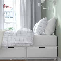 Giường ngủ DAMIEN HGF 3 hộc kéo, gỗ MDF, 1m2/1m4/1m6/1m8, GN005