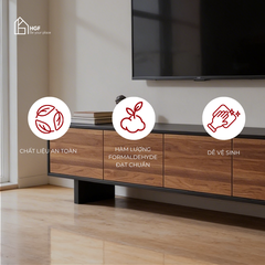 Tủ tivi WISABA HGF 3-4 ngăn kéo, gỗ MDF, 160/180/200x40x50cm, TTV022