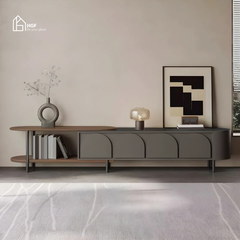 Tủ tivi FRANKIE HGF 4 cánh tích hợp mặt tủ di động, 220/240x40x50cm, TTV062