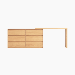 Bàn trang điểm thông minh KALI HGF mặt bàn di động, Gỗ MDF, 120x40/60x75cm, BTD026