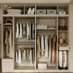 Tủ quần áo ALICE HGF hiện đại đa dạng lưu trữ, gỗ MDF, 200x55x250cm, TQA033