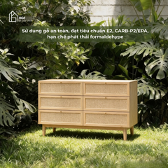 Tủ lưu trữ MEY HGF 6 hộc kéo, gỗ MDF, 120x40x90cm, TLT017