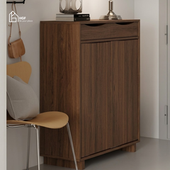Tủ giày JANE HGF 2 hộc kéo 2 cánh, gỗ MDF, 90x35x110cm, TG017