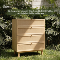 Tủ lưu trữ MEY HGF 4 hộc kéo, gỗ MDF, 80x40x90cm, TLT067