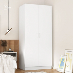 Tủ quần áo DOJY HGF 2 cánh nhiều ngăn, gỗ MDF, 80x55x180cm, TQA004
