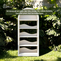 Kệ sách BRUNA HGF 5 tầng, gỗ MDF sơn 2K, 60x35x180cm, KS003