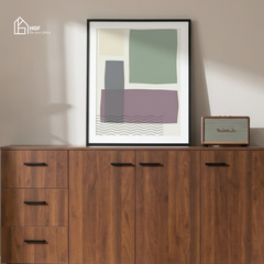 Tủ lưu trữ đa năng STAT HGF 3 cánh 3 hộc kéo, gỗ MDF, 150x40x70cm, TLT052