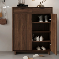 Tủ giày JANE HGF 2 hộc kéo 2 cánh, gỗ MDF, 90x35x110cm, TG017