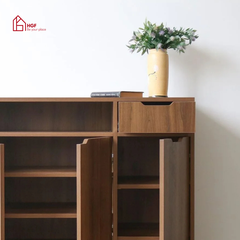 Tủ giày ANA HGF 3 cánh 1 hộc kéo, gỗ MDF, 100x35x100cm, TG020