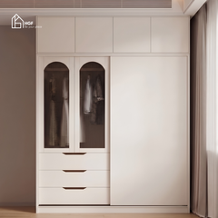 Tủ quần áo WEYS HGF đa dạng lưu trữ, gỗ MDF, 160x60x220cm, TQA035
