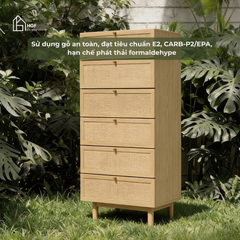 Tủ lưu trữ MEY HGF 6 hộc kéo, gỗ MDF, 60x40x140cm, TLT068