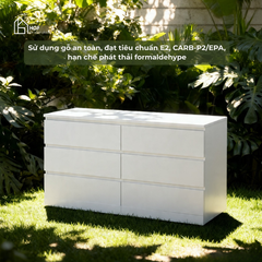 Tủ lưu trữ MAL HGF 6 hộc kéo, gỗ MDF, 120x40x80cm, TLT081