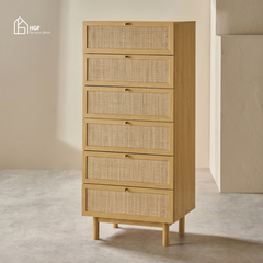 Tủ lưu trữ MEY HGF 6 hộc kéo, gỗ MDF, 60x40x140cm, TLT068