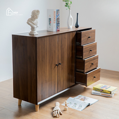 Tủ lưu trữ đa năng LANA HGF 2 cánh 4 hộc kéo, gỗ MDF, 120x40x90cm, TLT022