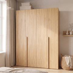 Tủ quần áo SHUN HGF 2-4 cánh, gỗ MDF, 160x60x200cm, TQA030