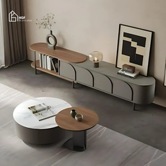 Tủ tivi FRANKIE HGF 4 cánh tích hợp mặt tủ di động, 220/240x40x50cm, TTV062