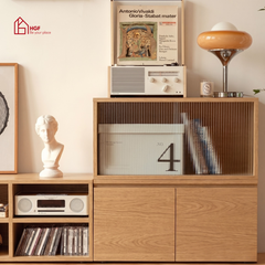 Tủ tivi Kawai HGF đa dạng lưu trữ, gỗ MDF, 240x40x45cm, TTV008