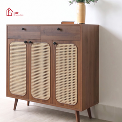 Tủ giày ZENITH HGF 3 cánh 2 hộc kéo, gỗ MDF, 100x35x107cm, TG011